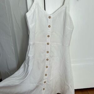 LOFT white linen dress size 2